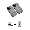 MARSİLYAN™- iPhone 14 Pro Max Kılıf Ufuk Doku Prime - Siyah Bilvis Hayalet Cam Ekran Koruyucu + Bilvis Titan Kamera Lens - SH