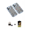 MARSİLYAN™- iPhone 14 Pro Max Kılıf Ufuk Doku Prime - Siyah Buffer Cam Ekran Koruyucu + Gümüş Bilvis Titan Kamera Lens