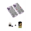 MARSİLYAN™- iPhone 14 Pro Max Kılıf Ufuk Doku Prime - Siyah Buffer Cam Ekran Koruyucu + Gümüş Bilvis Titan Kamera Lens