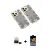 MARSİLYAN™- iPhone 14 Pro Max Kılıf Ufuk Doku Prime - Siyah Buffer Hayalet Cam Ekran Koruyucu + Bilvis Titan Kamera Lens - SH