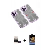 MARSİLYAN™- iPhone 14 Pro Max Kılıf Ufuk Doku Prime - Siyah Buffer Hayalet Cam Ekran Koruyucu + Bilvis Titan Kamera Lens - SH