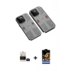 MARSİLYAN™- iPhone 14 Pro Max Kılıf Ufuk Doku Prime - Siyah Buffer Hayalet Cam Ekran Koruyucu + Bilvis Titan Kamera Lens - SH