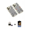 MARSİLYAN™- iPhone 14 Pro Max Kılıf Ufuk Doku Prime - Siyah Buffer Hayalet Cam Ekran Koruyucu + Bilvis Titan Kamera Lens - GD