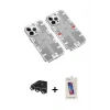 MARSİLYAN™- iPhone 14 Pro Max Kılıf Ufuk Doku Prime - Siyah Joko 5D Cam + Raze Metal Kamera Lens - GS