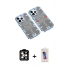 MARSİLYAN™- iPhone 14 Pro Max Kılıf Ufuk Doku Prime - Siyah Joko 5D Cam + PVD Metal Kamera Lens - TU