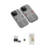 MARSİLYAN™- iPhone 14 Pro Max Kılıf Ufuk Doku Prime - Siyah Mat Seramik Nano Ekran Koruyucu + Bilvis Titan Kamera Lens - GS