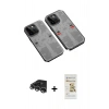 MARSİLYAN™- iPhone 14 Pro Max Kılıf Ufuk Doku Prime - Siyah Mat Seramik Nano Ekran Koruyucu + Raze Metal Kamera Lens - GS