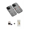 MARSİLYAN™- iPhone 14 Pro Max Kılıf Ufuk Doku Prime - Siyah Mat Seramik Nano Ekran Koruyucu + Bilvis Titan Kamera Lens - SH