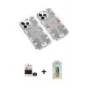 MARSİLYAN™- iPhone 14 Pro Max Kılıf Ufuk Doku Prime - Siyah Polymer Nano Ekran Koruyucu + Bilvis Titan Kamera Lens - DNMR