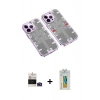 MARSİLYAN™- iPhone 14 Pro Max Kılıf Ufuk Doku Prime - Siyah Polymer Nano Ekran Koruyucu + Bilvis Titan Kamera Lens - DNMR