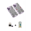MARSİLYAN™- iPhone 14 Pro Max Kılıf Ufuk Doku Prime - Siyah Polymer Nano Ekran Koruyucu + Bilvis Titan Kamera Lens - GD