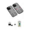 MARSİLYAN™- iPhone 14 Pro Max Kılıf Ufuk Doku Prime - Siyah Polymer Nano Ekran Koruyucu + Bilvis Titan Kamera Lens - GD