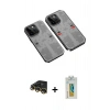 MARSİLYAN™- iPhone 14 Pro Max Kılıf Ufuk Doku Prime - Siyah Polymer Nano Ekran Koruyucu + Raze Metal Kamera Lens - GD