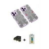 MARSİLYAN™- iPhone 14 Pro Max Kılıf Ufuk Doku Prime - Siyah Polymer Nano Ekran Koruyucu + Raze Metal Kamera Lens - GD