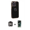 MARSİLYAN™- iPhone 14 Pro Max Kılıf Ufuk Form Prime - Şeffaf 360 Full Body Arka Koruyucu + PVD Metal Kamera Lens - TU