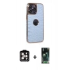 MARSİLYAN™- iPhone 14 Pro Max Kılıf Ufuk Form Prime - Şeffaf 360 Full Body Arka Koruyucu + PVD Metal Kamera Lens - TU