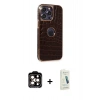 MARSİLYAN™- iPhone 14 Pro Max Kılıf Ufuk Form Prime - Şeffaf Pasifik Cam Ekran Koruyucu + PVD Metal Kamera Lens - TU