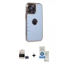 MARSİLYAN™- iPhone 14 Pro Max Kılıf Ufuk Form Prime - Şeffaf Royal Nano Ekran Koruyucu + Derin Mor Bilvis Titan Kamera Lens