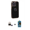 MARSİLYAN™- iPhone 14 Pro Max Kılıf Ufuk Form Prime - Siyah 18D Cam Ekran Koruyucu + Bilvis Titan Kamera Lens - GS