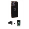 MARSİLYAN™- iPhone 14 Pro Max Kılıf Ufuk Form Prime - Siyah 360 Mat Full Body Arka Koruyucu + Gümüş Raze Metal Kamera Lens