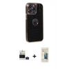 MARSİLYAN™- iPhone 14 Pro Max Kılıf Ufuk Form Prime - Siyah 6D Mat Seramik Hayalet Nano Ekran Koruyucu + Bilvis Titan Kamera Lens - DNMR