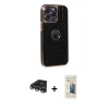 MARSİLYAN™- iPhone 14 Pro Max Kılıf Ufuk Form Prime - Siyah 6D Mat Seramik Hayalet Nano Ekran Koruyucu + Raze Metal Kamera Lens - GS