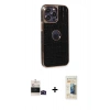 MARSİLYAN™- iPhone 14 Pro Max Kılıf Ufuk Form Prime - Siyah 6D Mat Seramik Hayalet Nano Ekran Koruyucu + Bilvis Titan Kamera Lens - SH