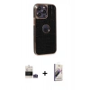 MARSİLYAN™- iPhone 14 Pro Max Kılıf Ufuk Form Prime - Siyah Bilvis 3D Mat Cam Ekran Koruyucu + Bilvis Titan Kamera Lens - GS