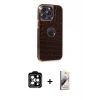 MARSİLYAN™- iPhone 14 Pro Max Kılıf Ufuk Form Prime - Siyah Bilvis 3D Mat Cam Ekran Koruyucu + PVD Metal Kamera Lens - TU