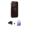 MARSİLYAN™- iPhone 14 Pro Max Kılıf Ufuk Form Prime - Siyah Bilvis 5in1 5D Magic Hayalet Cam Ekran Koruyucu + Raze Metal Kamera Lens - GD