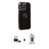 MARSİLYAN™- iPhone 14 Pro Max Kılıf Ufuk Form Prime - Siyah Bilvis Hayalet Cam Ekran Koruyucu + Bilvis Titan Kamera Lens - GD