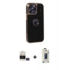 MARSİLYAN™- iPhone 14 Pro Max Kılıf Ufuk Form Prime - Siyah Bilvis Hayalet Cam Ekran Koruyucu + Gümüş Bilvis Titan Kamera Lens