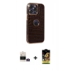 MARSİLYAN™- iPhone 14 Pro Max Kılıf Ufuk Form Prime - Siyah Buffer Cam Ekran Koruyucu + Gold Bilvis Titan Kamera Lens