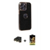MARSİLYAN™- iPhone 14 Pro Max Kılıf Ufuk Form Prime - Siyah Buffer Cam Ekran Koruyucu + Raze Metal Kamera Lens - GD