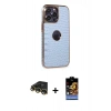 MARSİLYAN™- iPhone 14 Pro Max Kılıf Ufuk Form Prime - Siyah Buffer Hayalet Cam Ekran Koruyucu + Gold Raze Metal Kamera Lens