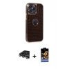 MARSİLYAN™- iPhone 14 Pro Max Kılıf Ufuk Form Prime - Siyah Buffer Hayalet Cam Ekran Koruyucu + Gümüş Raze Metal Kamera Lens