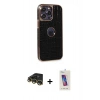 MARSİLYAN™- iPhone 14 Pro Max Kılıf Ufuk Form Prime - Siyah Joko 5D Cam + Raze Metal Kamera Lens - GD