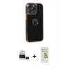 MARSİLYAN™- iPhone 14 Pro Max Kılıf Ufuk Form Prime - Siyah Mat Seramik Nano Ekran Koruyucu + Bilvis Titan Kamera Lens - SH
