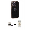 MARSİLYAN™- iPhone 14 Pro Max Kılıf Ufuk Form Prime - Siyah Mat Seramik Nano Ekran Koruyucu + Bilvis Titan Kamera Lens - GD
