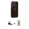 MARSİLYAN™- iPhone 14 Pro Max Kılıf Ufuk Form Prime - Siyah Polymer Nano Ekran Koruyucu + Bilvis Titan Kamera Lens - SH