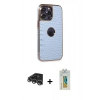 MARSİLYAN™- iPhone 14 Pro Max Kılıf Ufuk Form Prime - Siyah Polymer Nano Ekran Koruyucu + Raze Metal Kamera Lens - GS