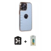 MARSİLYAN™- iPhone 14 Pro Max Kılıf Ufuk Form Prime - Siyah Polymer Nano Ekran Koruyucu + PVD Metal Kamera Lens - TU