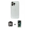 MARSİLYAN™- iPhone 14 Pro Max Kılıf Ufuk Minimal Özel Seri - Şeffaf 360 Full Body Arka Koruyucu + PVD Metal Kamera Lens - TU
