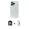 MARSİLYAN™- iPhone 14 Pro Max Kılıf Ufuk Minimal Özel Seri - Şeffaf Pasifik Cam Ekran Koruyucu + PVD Metal Kamera Lens - TU