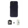 MARSİLYAN™- iPhone 14 Pro Max Kılıf Ufuk Minimal Özel Seri - Şeffaf Pasifik Cam Ekran Koruyucu + PVD Metal Kamera Lens - TU