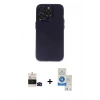 MARSİLYAN™- iPhone 14 Pro Max Kılıf Ufuk Minimal Özel Seri - Şeffaf Royal Nano Ekran Koruyucu + Bilvis Titan Kamera Lens - SH