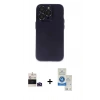 MARSİLYAN™- iPhone 14 Pro Max Kılıf Ufuk Minimal Özel Seri - Şeffaf Royal Nano Ekran Koruyucu + Bilvis Titan Kamera Lens - DNMR