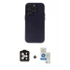 MARSİLYAN™- iPhone 14 Pro Max Kılıf Ufuk Minimal Özel Seri - Şeffaf Royal Nano Ekran Koruyucu + PVD Metal Kamera Lens - TU
