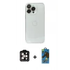 MARSİLYAN™- iPhone 14 Pro Max Kılıf Ufuk Minimal Özel Seri - Siyah 18D Cam Ekran Koruyucu + PVD Metal Kamera Lens - TU