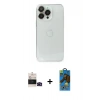 MARSİLYAN™- iPhone 14 Pro Max Kılıf Ufuk Minimal Özel Seri - Siyah 18D Cam Ekran Koruyucu + Bilvis Titan Kamera Lens - SH